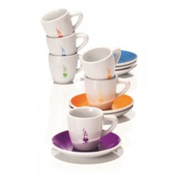 Coffret 6 tasses porcelaine