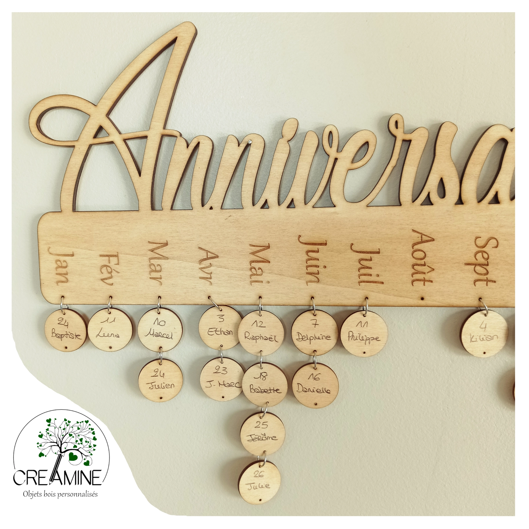 30 Rondelles Bois Pour Calendrier Anniversaire - Graine Créative - 3cm