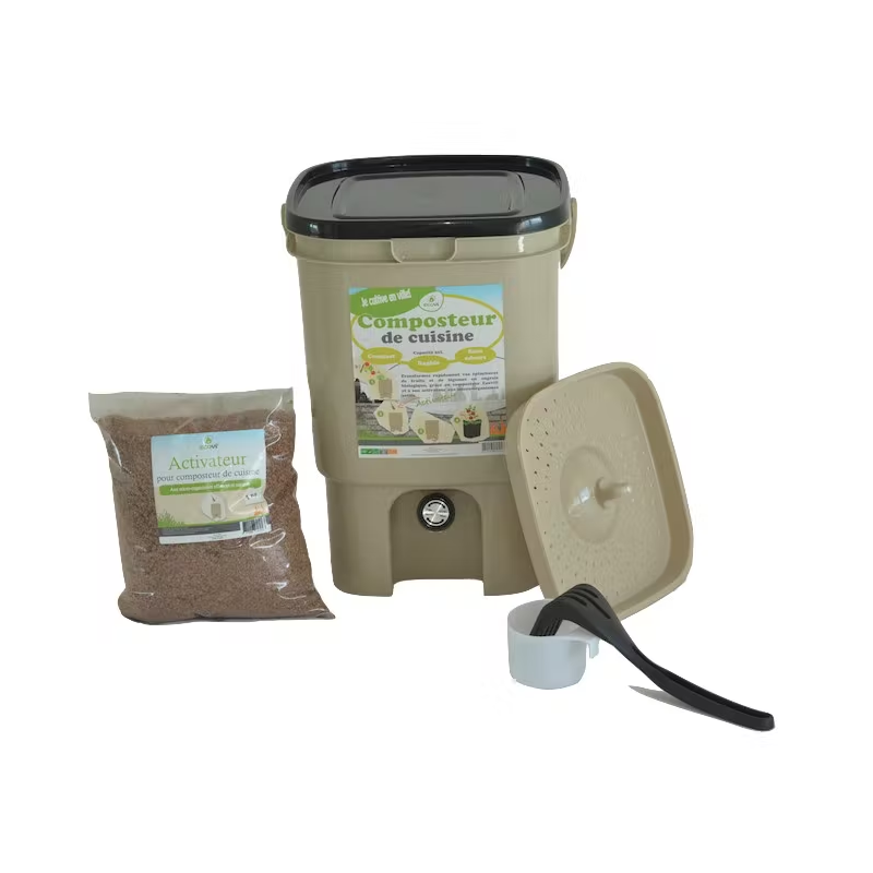 Kit Composteur Cuisine 20L avec Activateur système Bokashi