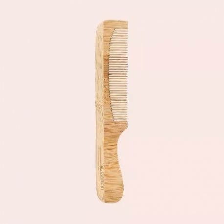 Peigne à manche et dents serrées en bambou