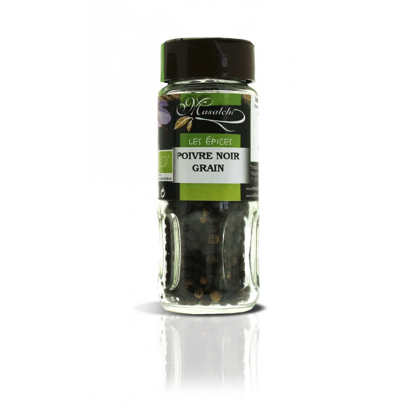 Poivre noir BIO en grain pot 30g - Spices - DELICATESSEN